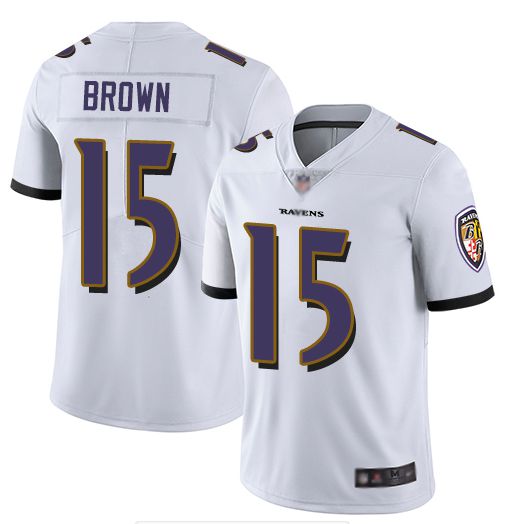 Men Baltimore Ravens #15 Brown White Nike Vapor Untouchable Limited NFL Jerseys